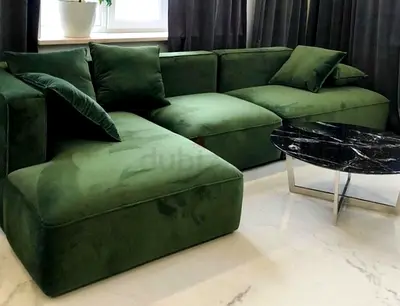 Green colour 4 seater L shape Sofa