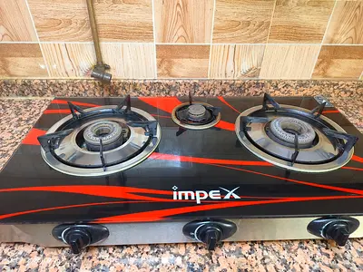 Impex 3 burner glass top gas stove used only few months