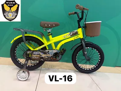 Brand new Children's 16" VLR Bike with Training Wheels and Basket - Lime Green