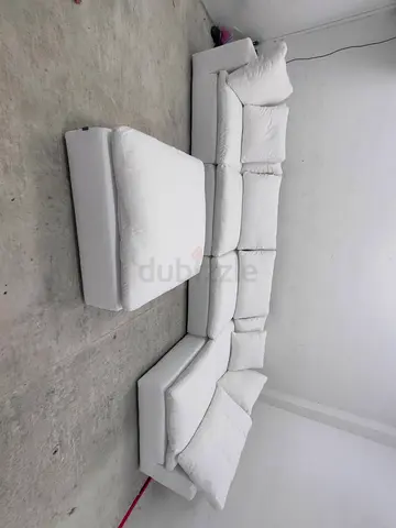 Marina home luscious linen cloud feather 🪶 filled modular sofa with ottoman