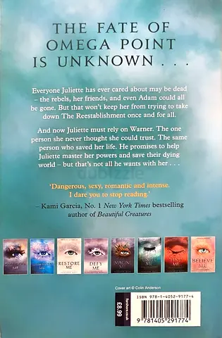 Ignite me (back cover) — Young Adult novel
