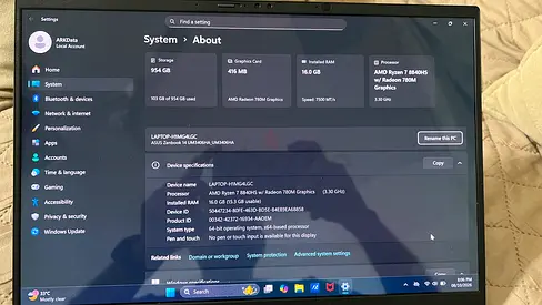 ASUS Zenbook OLED | RYZEN 7 8gen | 16 GB | 1 TB