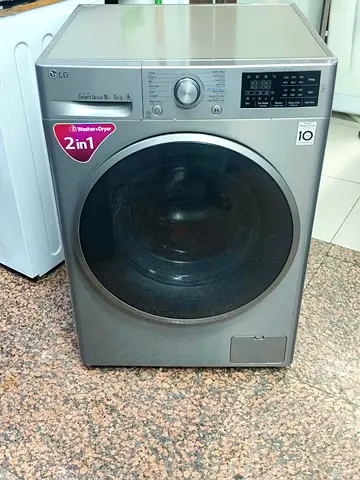 LG 2-in-1 Front Load 8kg Washer Dryer (5kg) - Silver, Good Working Condition