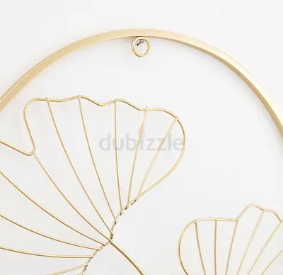 Gold Metal Wall Art Floral Hoop - Decorative Wall Hanging:35*50*1cm