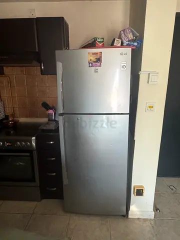 LG Silver Double-Door Refrigerator - Good Working Condition