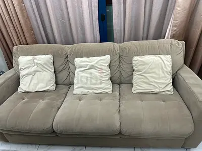 3+2-Seater Beige Fabric Sofa - Good Condition
