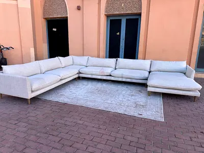 Like new Condition Pan Emirates Corner U Shape Sofa Beige
