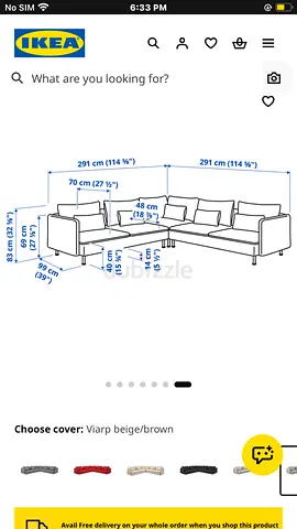 IKEA SODERHAMN corner sectional sofa