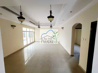 available 3 Bedrooms all master villa/corner unit with garden area/shared swimming pool/2 covered parking/laundry room/maids room / for rent in mirdif