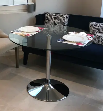 Round glass table