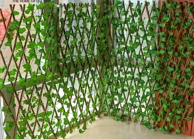 Expandable Wooden Trellis with Artificial Greenery - Corner Screen