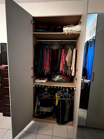 Modern 4-Door Wardrobe with Full-Length Mirror - Excellent Condition