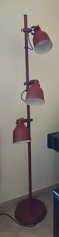 Red Adjustable Triple-Head Floor Lamp (Standing Lamp)