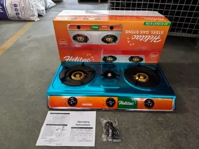 Helitac 3-Burner Stainless Steel Gas Stove - Brand New with Box & Manual
