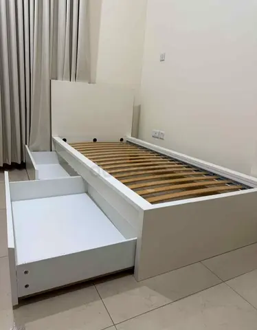 Ikea Malam single bed with IKEA mattress 90×200cm and 2 storage drawers underneath is available