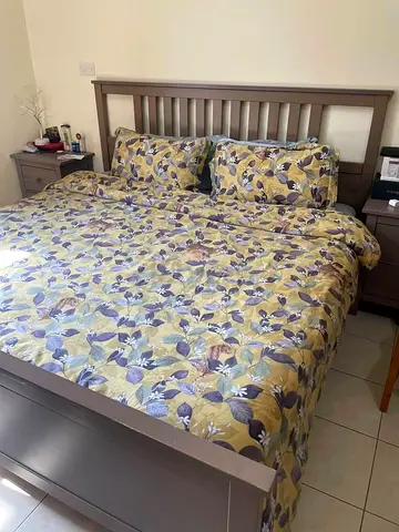 Pre loved ikea hemnesWooden kingBed Frame with 33cm hybrid Mattress and memory foam