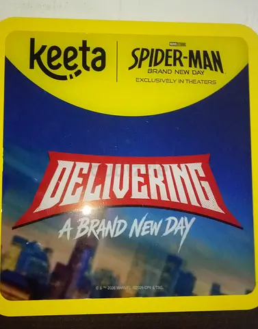 Keeta Spider-Man Delivering coaster/collectible - Brand New Day