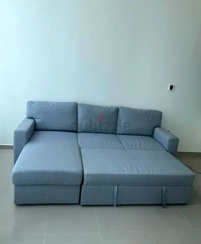 IKEA BÅRSJÖV - Light Grey  sofa bed with chaise lounge - good condition