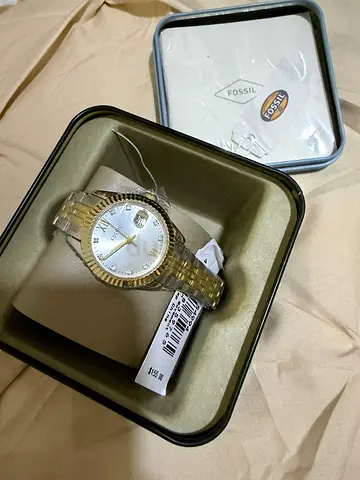 Fossil Ladies Gold-tone Analog Watch with Box