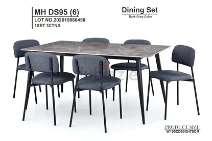 Brand new Top Marble dinning Table uth 6 chairs Available
