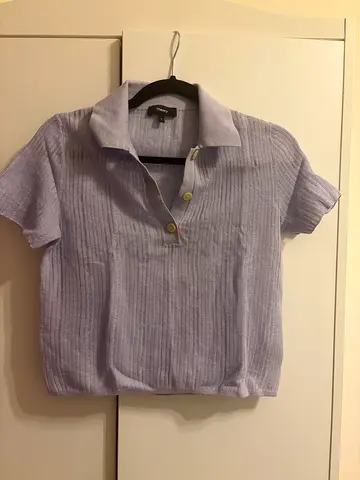 Theory Light purple short-sleeve women's blouse, size S