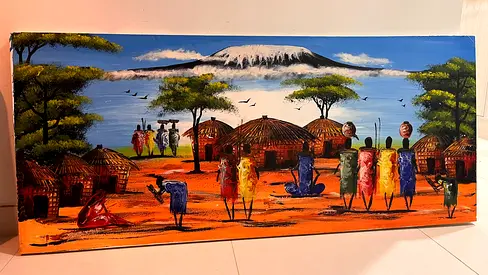 Village Beneath the Mountain 140cm X 60cm