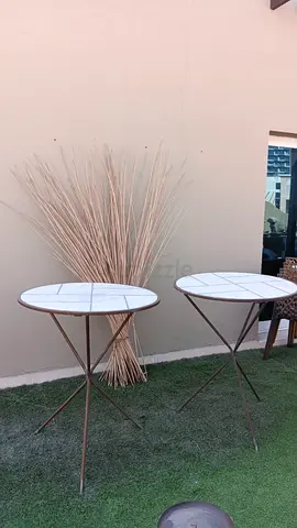 Marble-Top Bistro Tables with Metal Legs