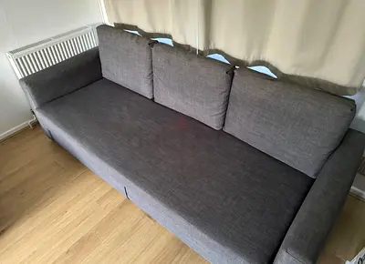 Grey 3-Seater Sofa Bed in Good Condition