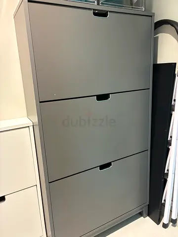 Grey shoes cabinet (fits 24 pairs)