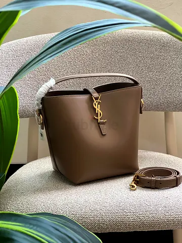 Brown YSL-inspired Bucket Handbag with Detachable Strap