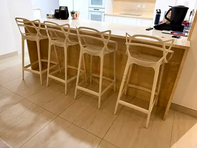 Genuine Kartell Masters stool set of 4, cream