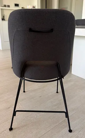 8 Modern Grey Fabric Dining Chair with Metal Legs. Monaco Dining Chair design