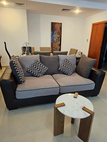 Two Danube 3-seater two-tone sofas in excellent condition.