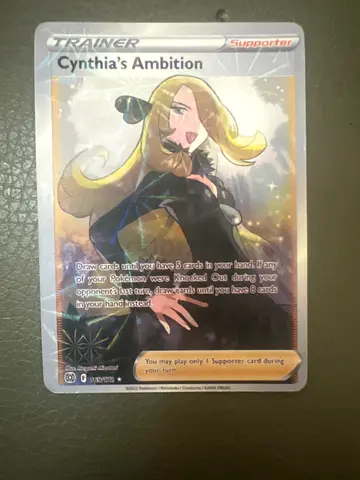 Cynthia’s Ambition trainer supporter card from Pokémon 169/172