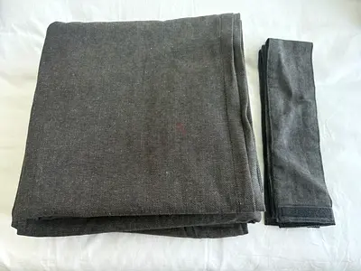 Ikea - Set of 3 Dark Gray Curtain Panels - Tiebacks included