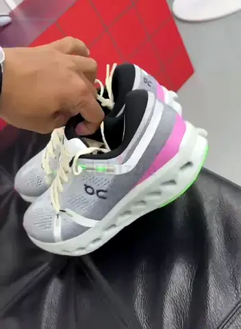 On Running Cloudsurfer 2  - Light Grey with Pink Accent, Size 42   ( New )