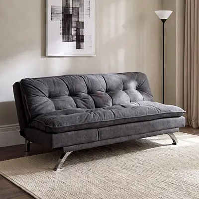 New Titanium 3-Seater Fabric Sofa Bed with USB Port