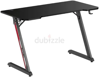 GamerTek Z Desk | 120x60cm Gaming Desk | Headset Holder & Cup Holder | Black