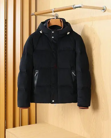 Zegna Black Hooded Puffer Jacket - Men's
