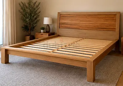Crate & Barrel Sierra King Solid Wood Bed Frame - Excellent Condition