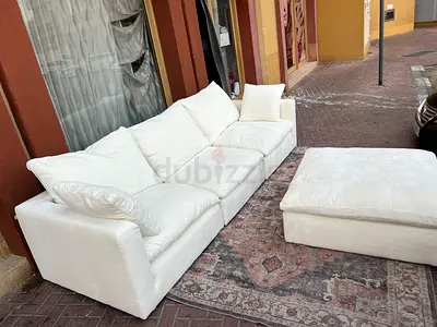 Top Quality Marina Home feather 🪶 filled modular sofa with footstool