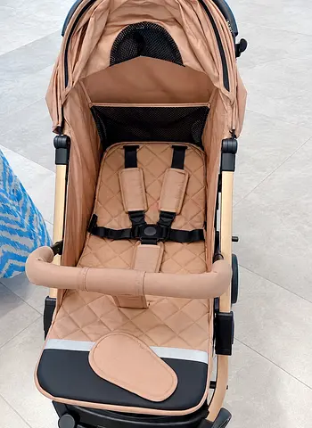 Lightweight Beige Baby Stroller - Good Condition