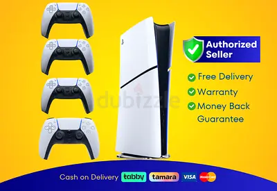 Sony PlayStation 5 Gaming Console Slim – Digital Edition with 4 Controllers, PS5 | New |  Warranty |