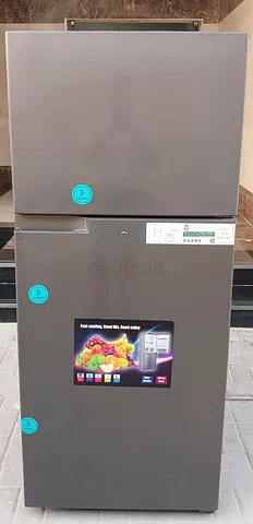 Double Door TOSHIBA Refrigerator Freezer. Good working condition. Gray color.