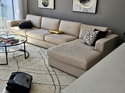 Perfect Condition Home Center Eterno L Shape Sofa Beige