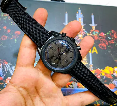Omega Speedmaster Dark Side of the Moon "Black Black" (Referenceor equivalent ceramic model), featur