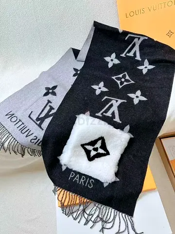 Louis Vuitton Monogram Reversible Wool Scarf - Black & Grey