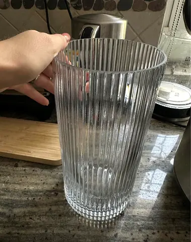 Modern Ribbed Glass Vase