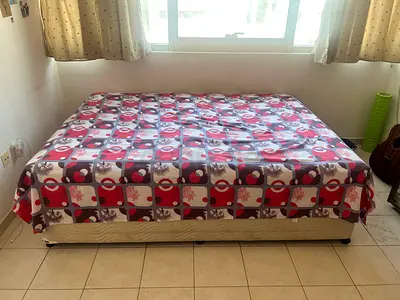 Queen size mattress with bed frame - used, good condition