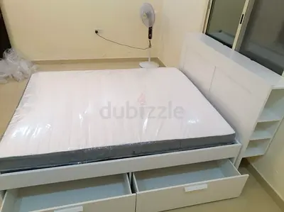 Ikea brimness king storage bed with Ikea mattress like new (180*200)